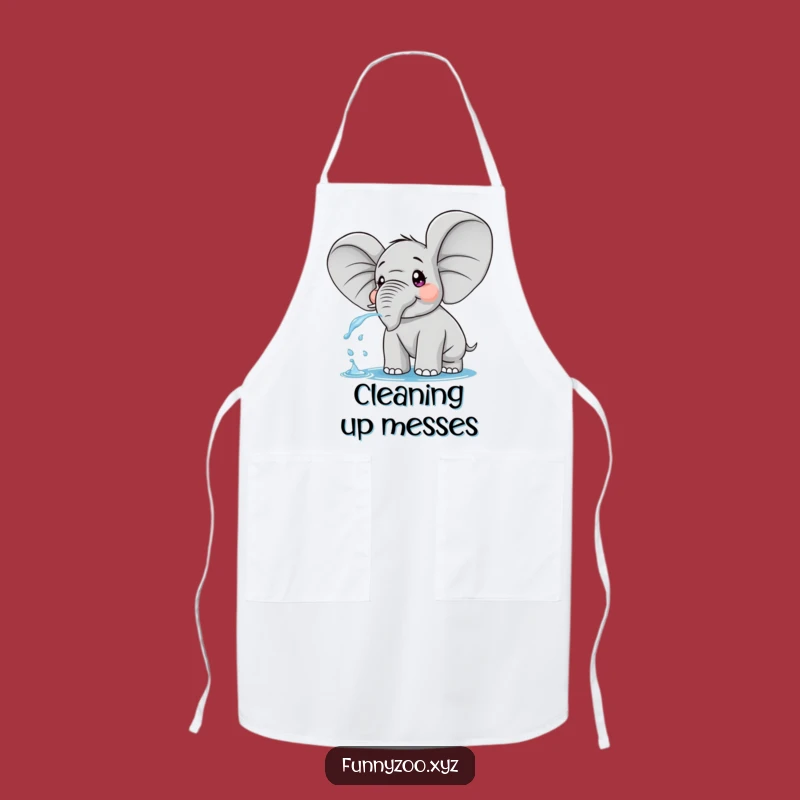 Funny Surprised Elephant Apron: Splash Through Cooking with Big Ears and Fun