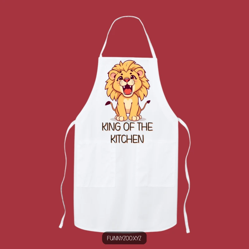Funny Lion Cub Roar Apron: Fierce Kitchen Wear, Perfect Humorous Gift