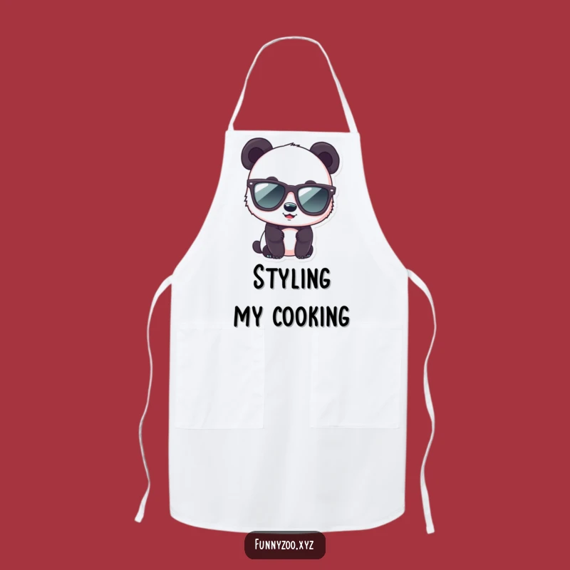 Funny Panda Sunglasses Apron: Cook in Style with This Humorous Bear Design