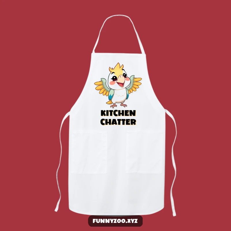 Funny Parrot Grin Apron, Mischievous Chef Wear, Kitchen Funny Gift