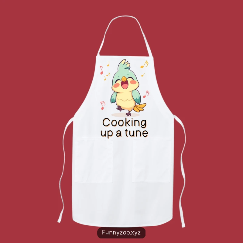 Funny Parrot Music Apron: Cook to the Rhythm of Joy!