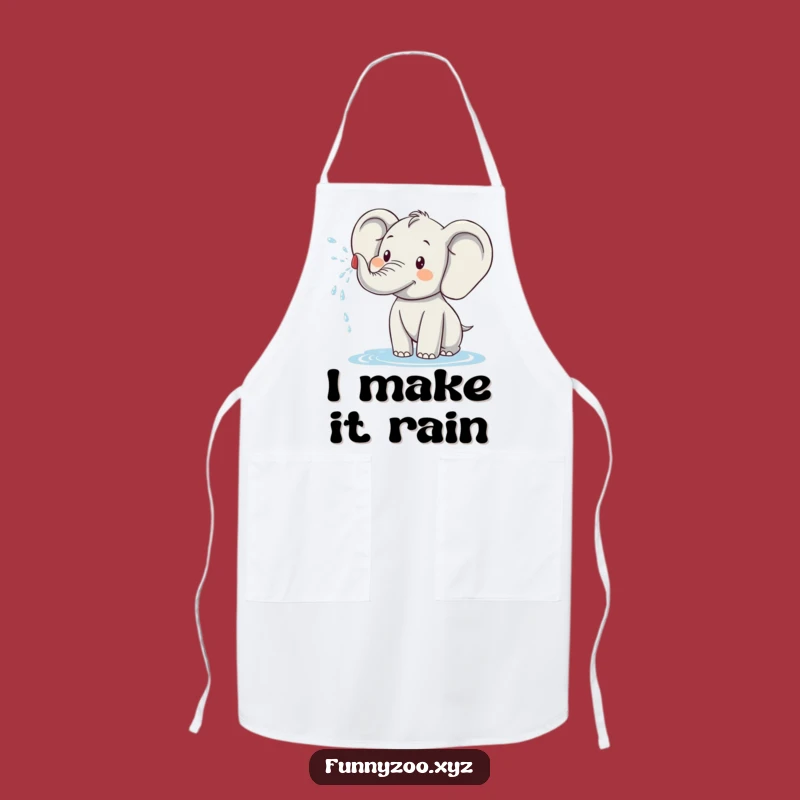 Funny Elephant Apron: Playful Water Spray Kitchen Wear, Perfect Humorous Gift