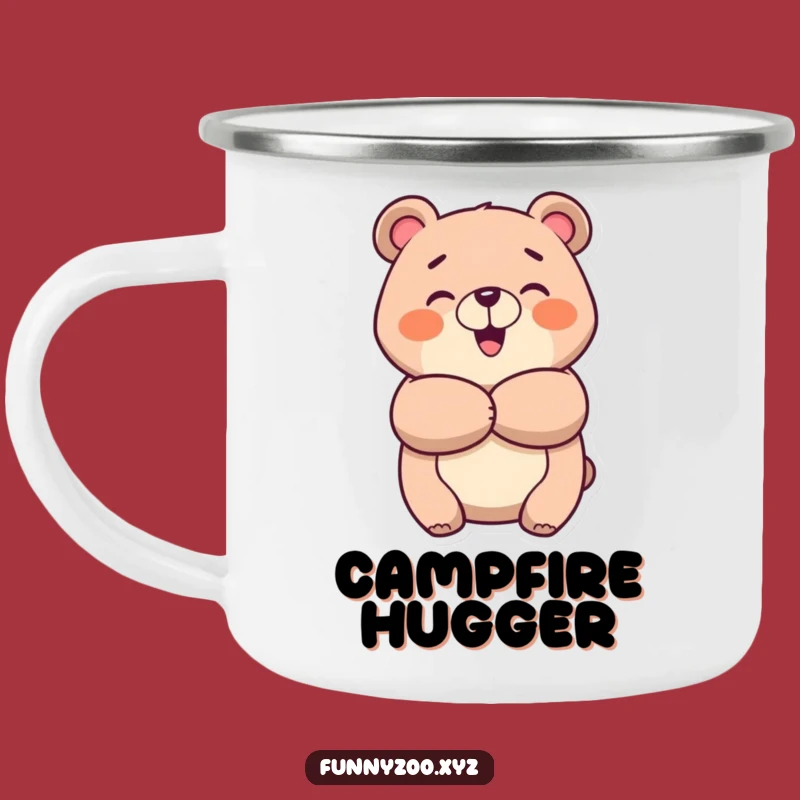 Funny Cheerful Bear Hug Camping Mug: Durable & Happy Animal Cup, Great Funny Gift