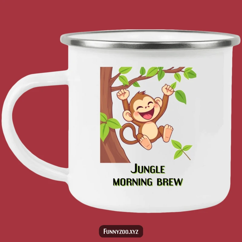 Funny Monkey Camping Mug: Durable Primate Mug for Outdoor Fun