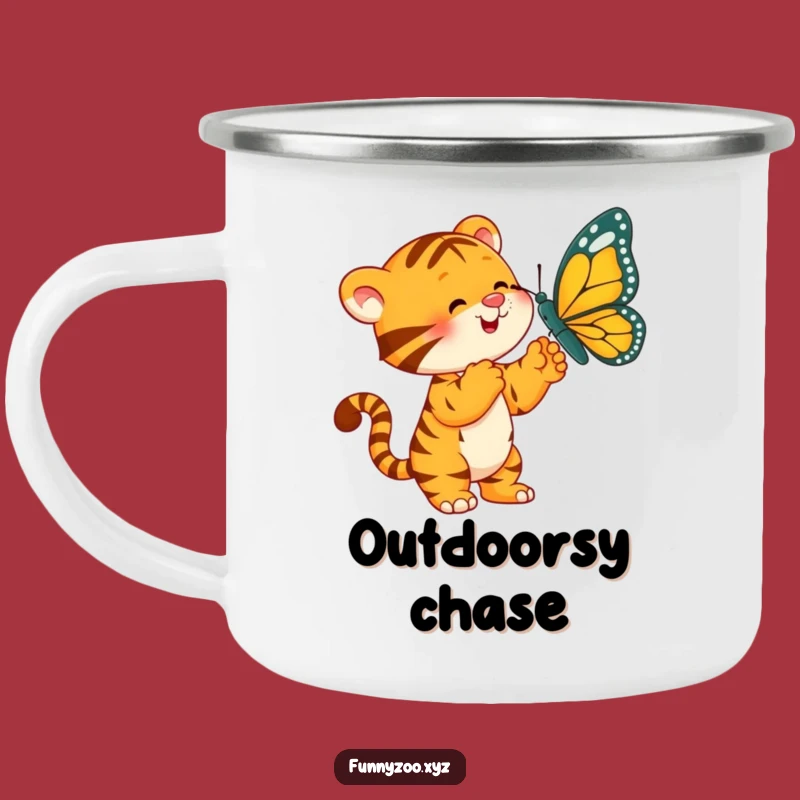 Funny Tiger Butterfly Camping Mug: Your Playful Adventure Companion!