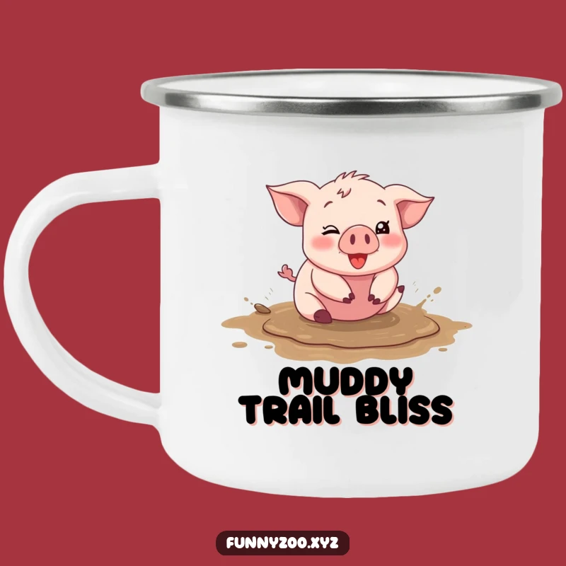 Funny Piglet Mud Camping Mug, Durable Silly Outdoor Cup, Great Funny Gift