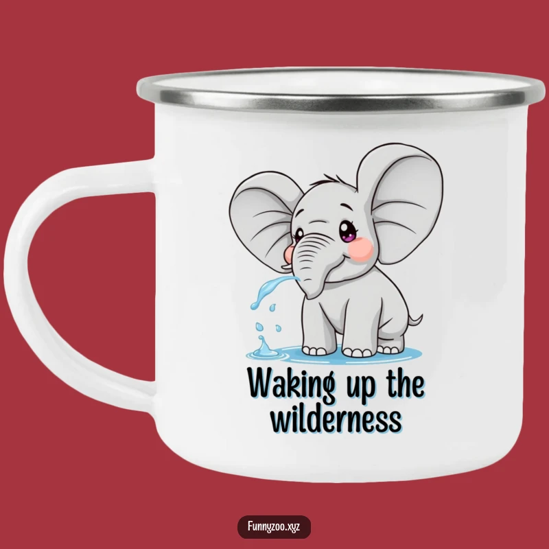 Funny Surprised Elephant Camping Mug: Outdoor Fun with Big Ears and Water Spray