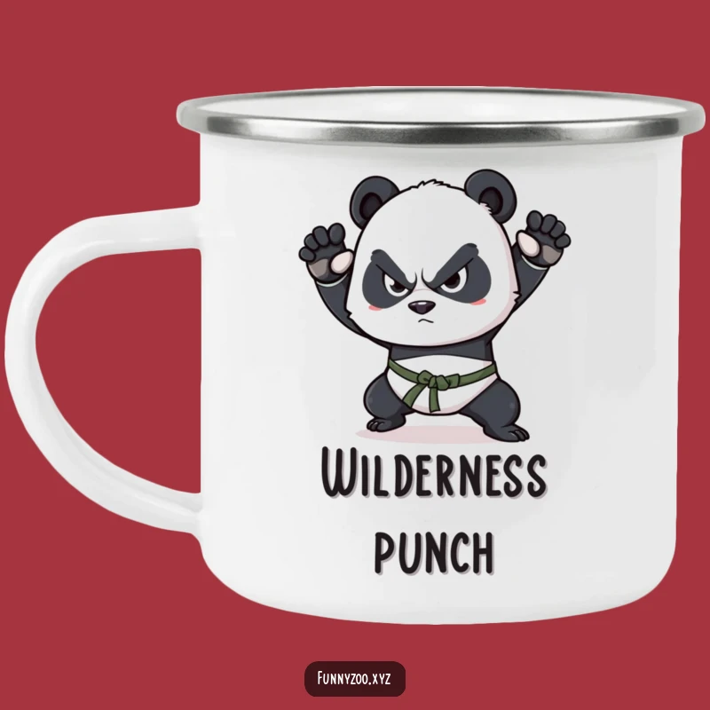 Funny Panda Martial Arts Camping Mug: Adventure with Focus, Perfect Funny Gift!