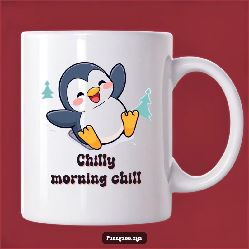 Funny Penguin Sliding Mug: Joyful Snow Bird Gift, Perfect Winter Fun Present