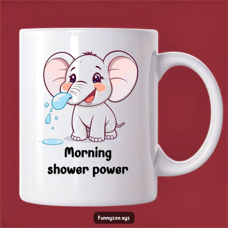 Funny Elephant Spraying Mug - Joyful Cartoon Character Gift for Splashy Mornings