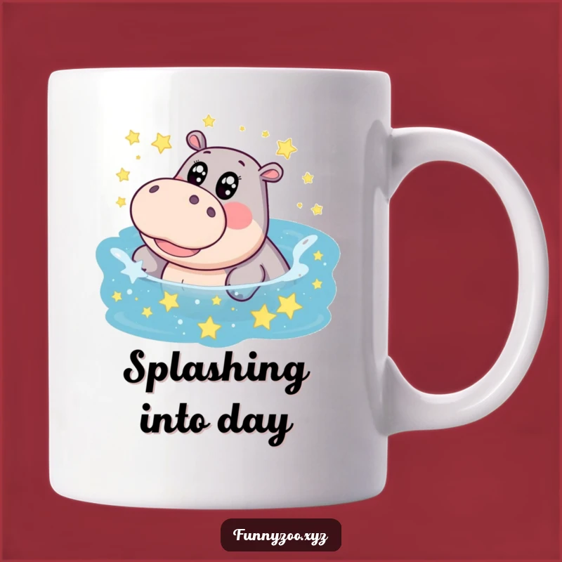 Funny Hippo Star Pool Mug: Dive into Fun with this Giggling Hippo, Funny Gift!