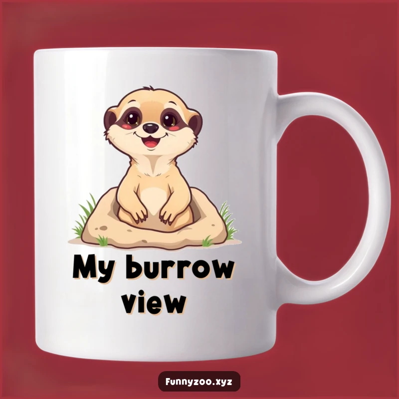 Funny Meerkat Burrow Surprise Mug: A Happy Character Exclamation Gift