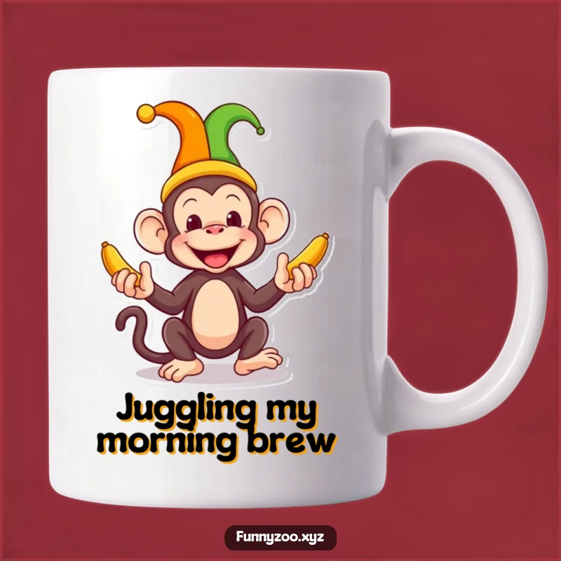 Funny Monkey Jester Mug A Silly Banana Juggling Character Gift Idea