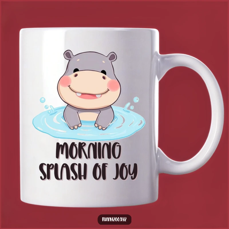 Funny Hippo Splash Mug - Happy Animal Mug, Perfect Funny Gift