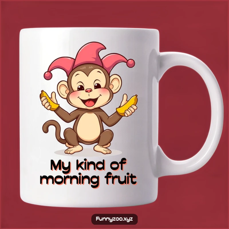 Funny Monkey Juggling Bananas Mug: Hilarious Jester Character Perfect for Gift