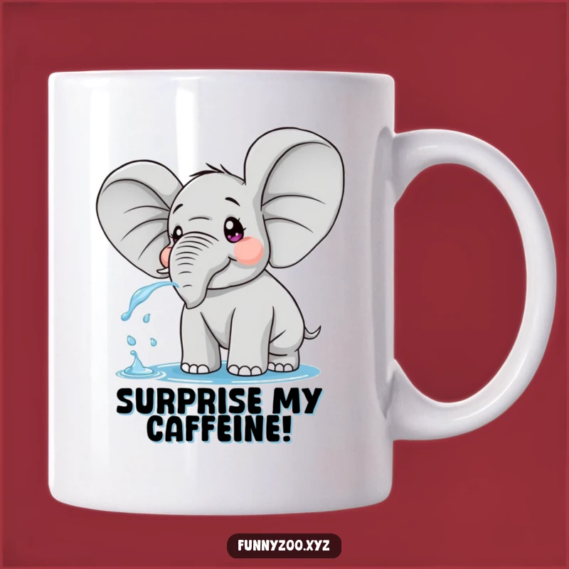 Funny Surprised Elephant Mug: Giant Ears & Water Splash Gift for Elephant Lovers