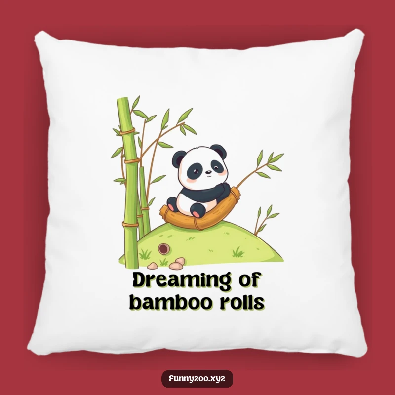 Funny Panda Bamboo Pillow: Cuddle Up with Rolling Adventure!