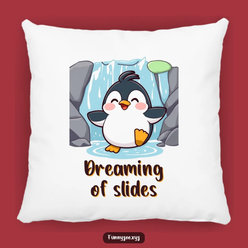 Funny Penguin Waterfall Slide Pillow: Cozy Surprise Decor, Great Gift