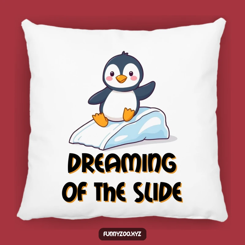 Funny Penguin Slide Pillow: Cozy Comfort with Hilarious Winter Fun!