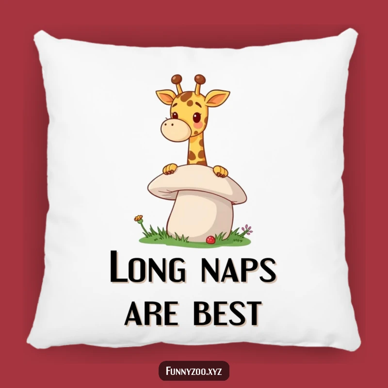 Funny Giraffe Mushroom Pillow A Cheerful Peeking Accent Pillow
