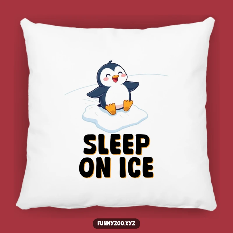 Funny Penguin Sliding Pillow - Soft Cartoon Cushion, Cozy Winter Comfort