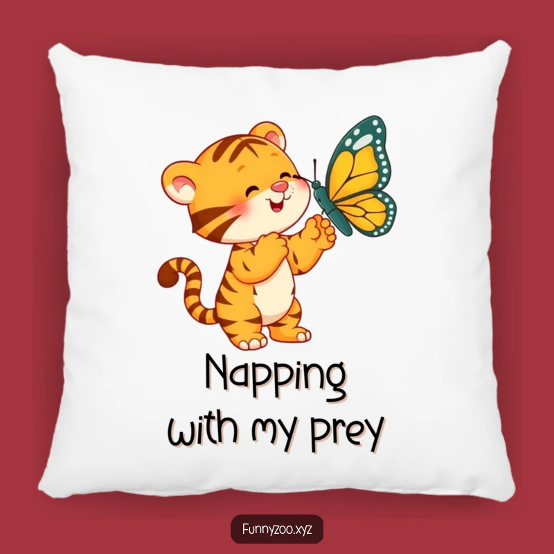 Funny Tiger Butterfly Pillow: Cuddle Up with Playful Fun!