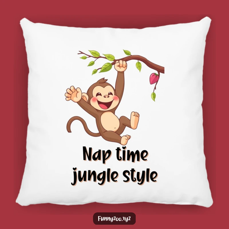 Funny Monkey Swinging Pillow - Soft Cartoon Character Cushion, Cozy Comfort
