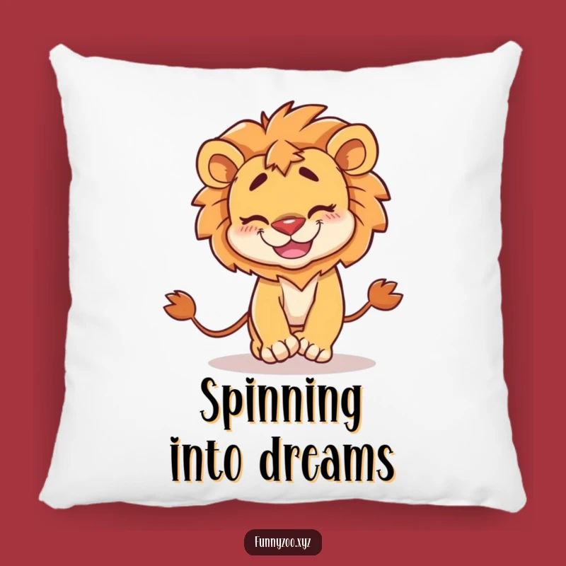 Funny Lion Pillow: Soft & Comical Lion Chasing Tail - Cozy Funny Gift!