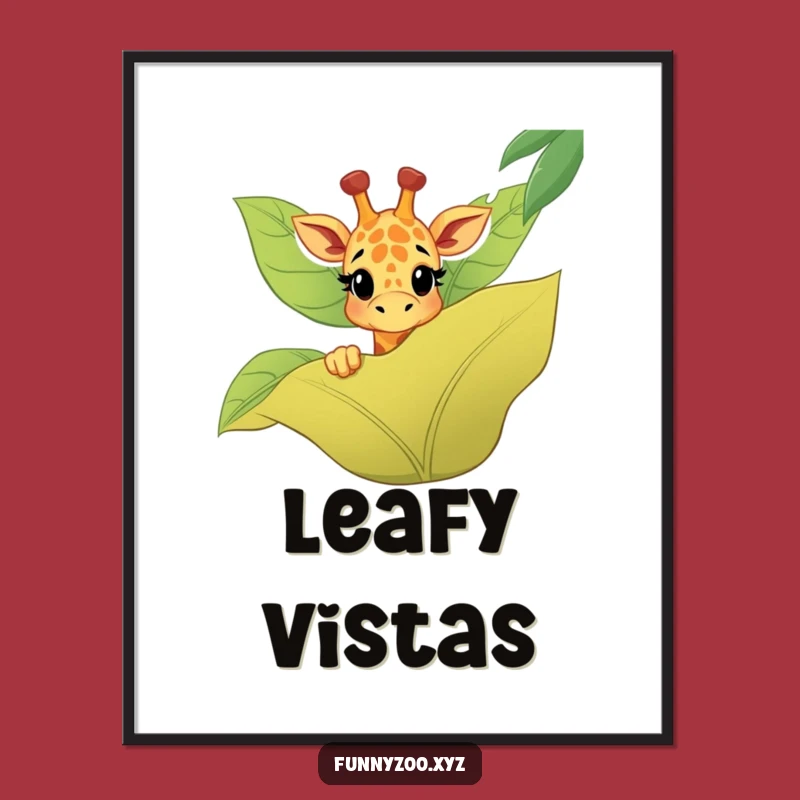 Funny Giraffe Jungle Peek Digital Art: Instant Charming Decor & Gift