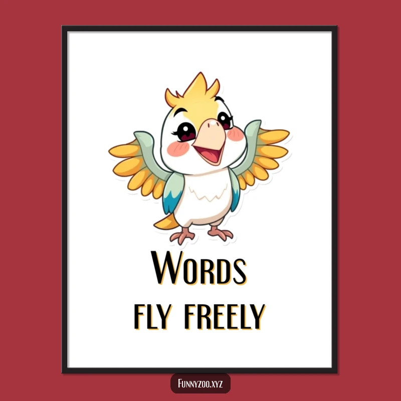 Funny Parrot Grin Digital Art, Mischievous Printable, Instant Funny Gift Download