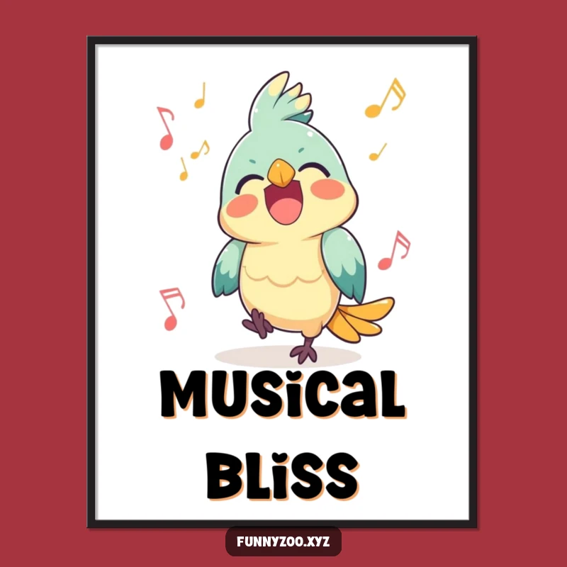 Funny Parrot Music Digital Art: Instant Joyful Melodies for Walls!