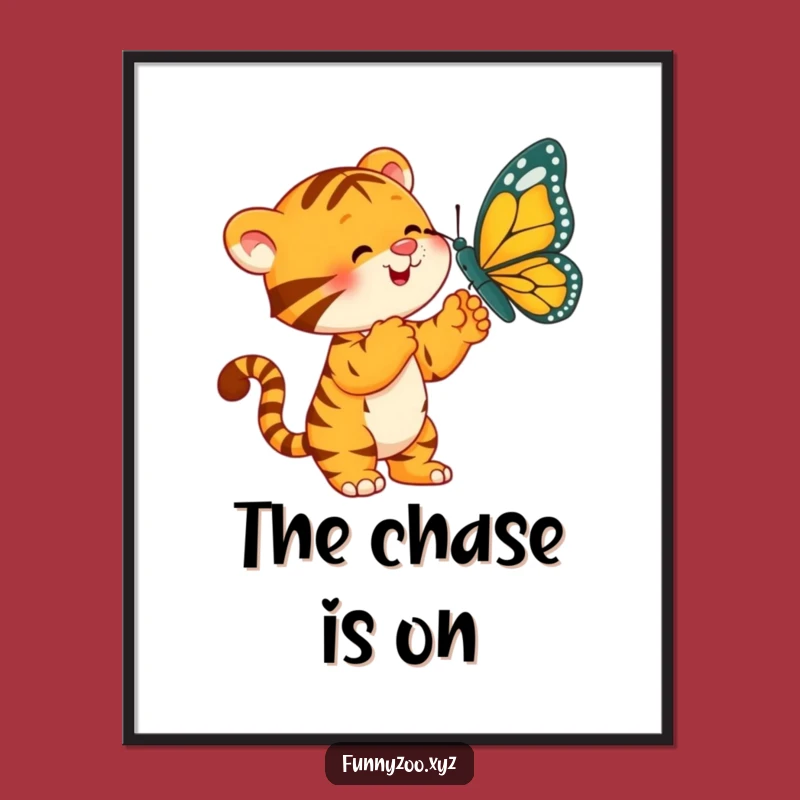 Funny Tiger Butterfly Digital Art: Instant Playful Energy for Your Walls!