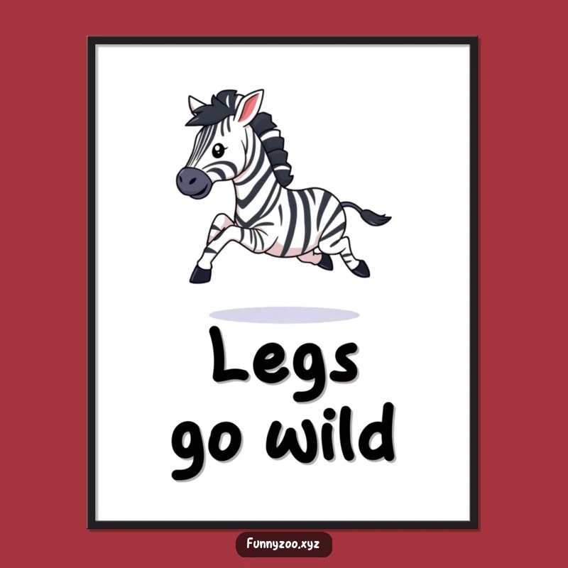 Funny Zebra Digital Art Print: Dynamic Galloping Zebra for Walls!