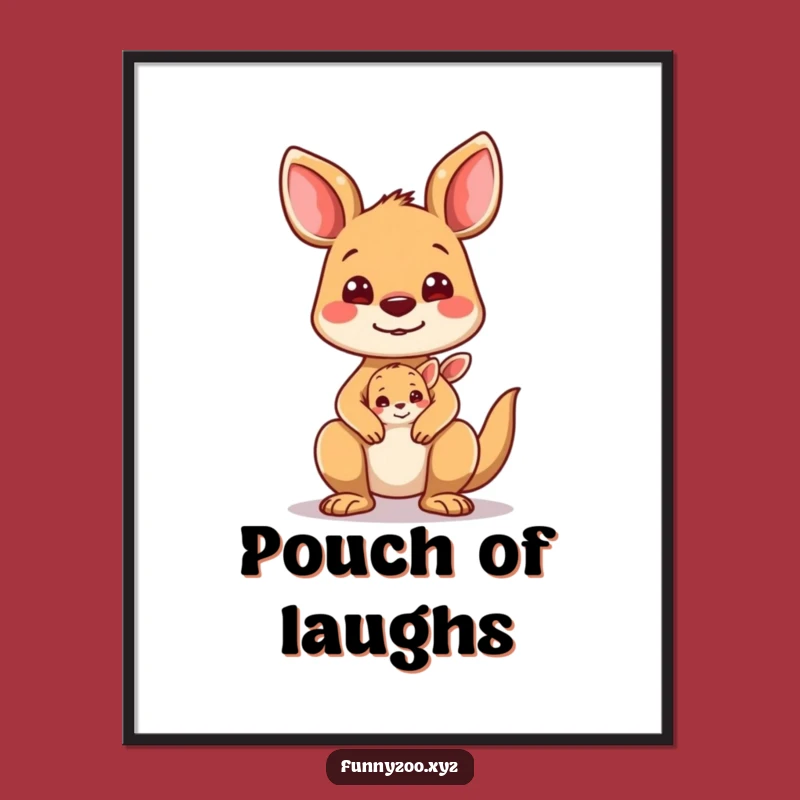 Funny Kangaroo Joey Digital Art: Instant Family Fun for Your Walls!