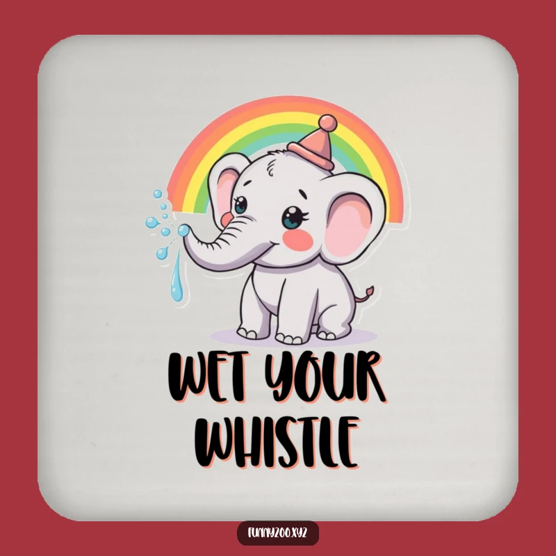 Funny Elephant Coaster: Rainbow Trunk Protection - Quirky Funny Drink Gift!