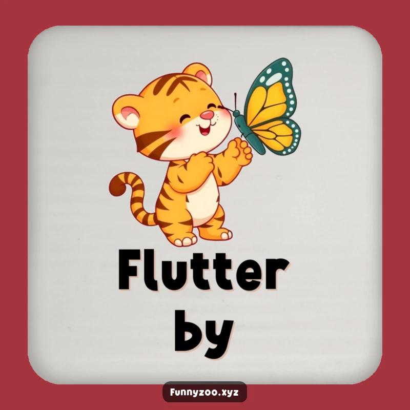 Funny Tiger Butterfly Coasters: Protect Surfaces with Playful Paw!