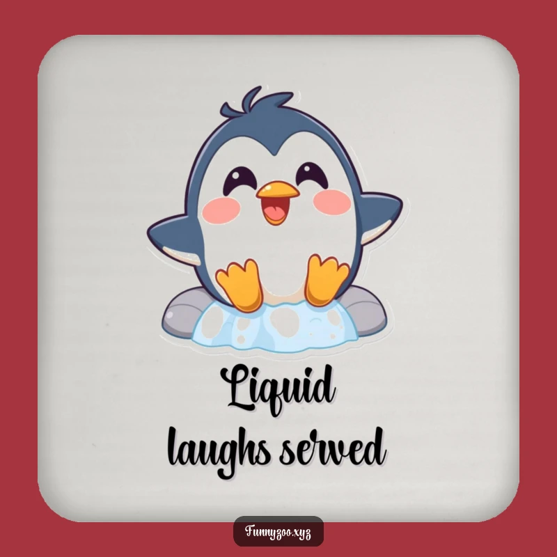 Funny Penguin Waterfall Drink Coaster A Surprised Sliding Bird Coaster