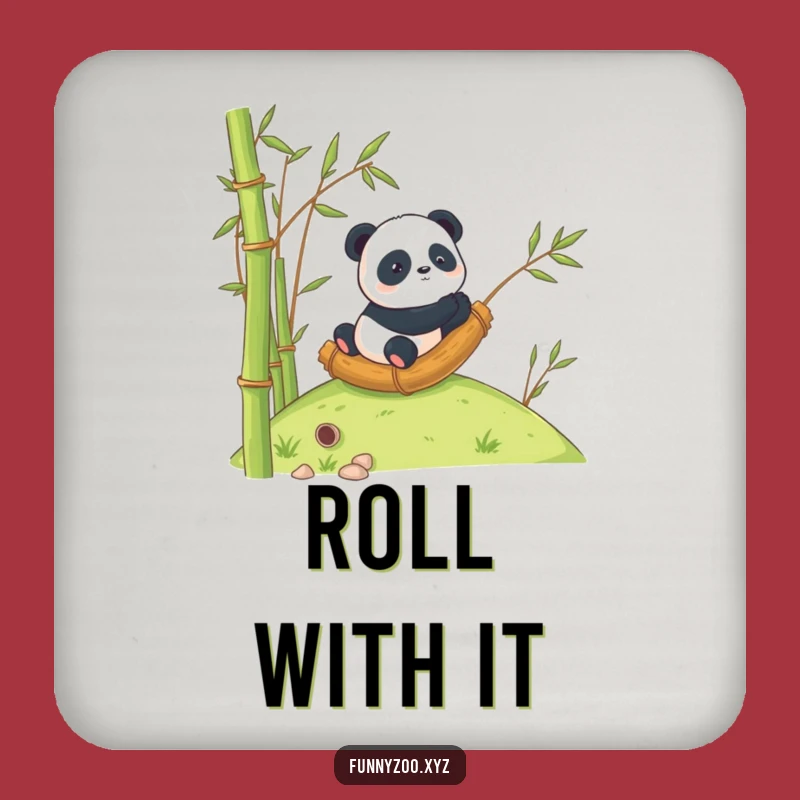 Funny Panda Bamboo Coasters: Protect Your Table with Rolling Charm!