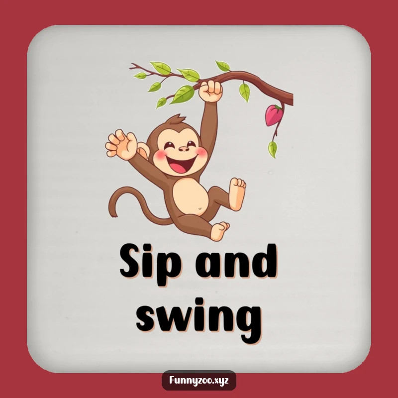 Funny Monkey Swinging Coaster - Protect Surfaces with Cartoon Charm, Gift Idea