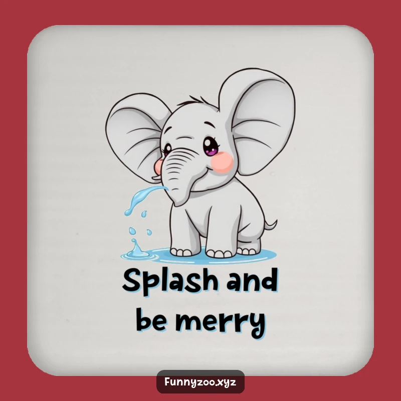 Funny Surprised Elephant Coaster: Protect Surfaces with Big Ears and Water Play