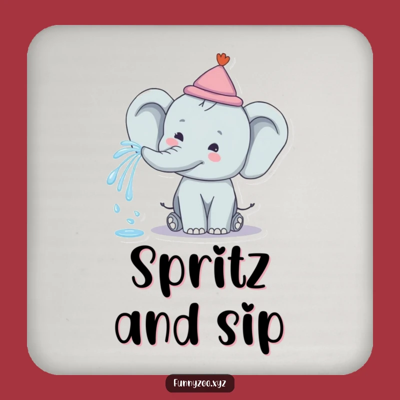 Funny Elephant Rainbow Spray Coaster: Colorful Table Protector
