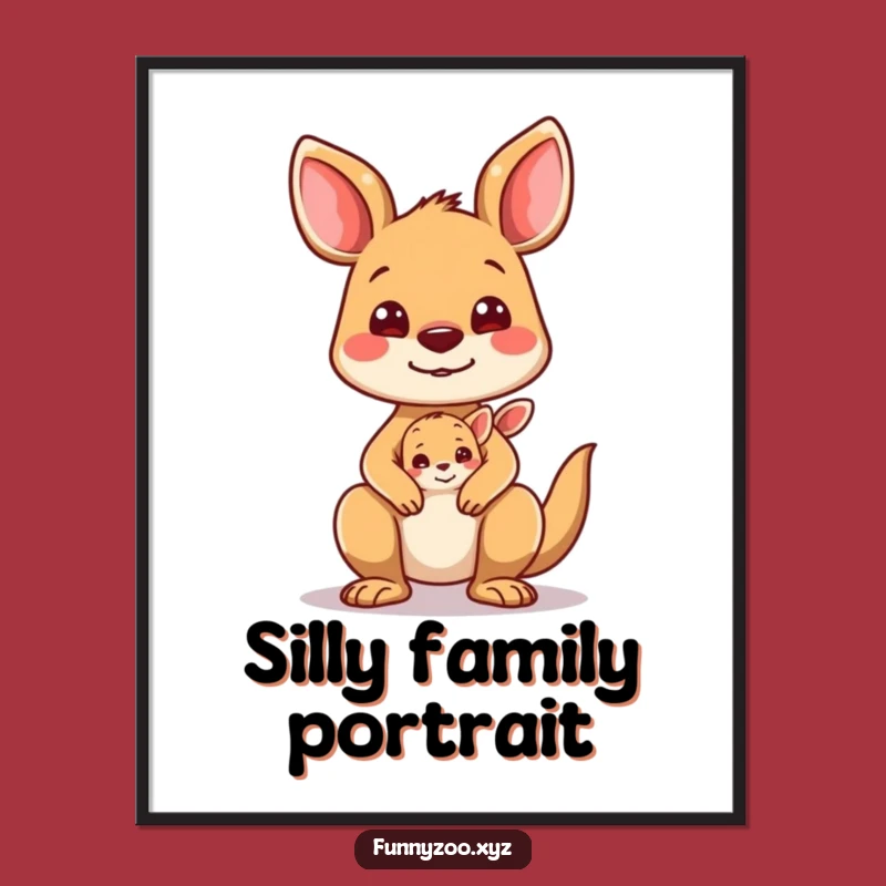 Funny Kangaroo Joey Poster: Bring Silly Family Fun to Your Walls!