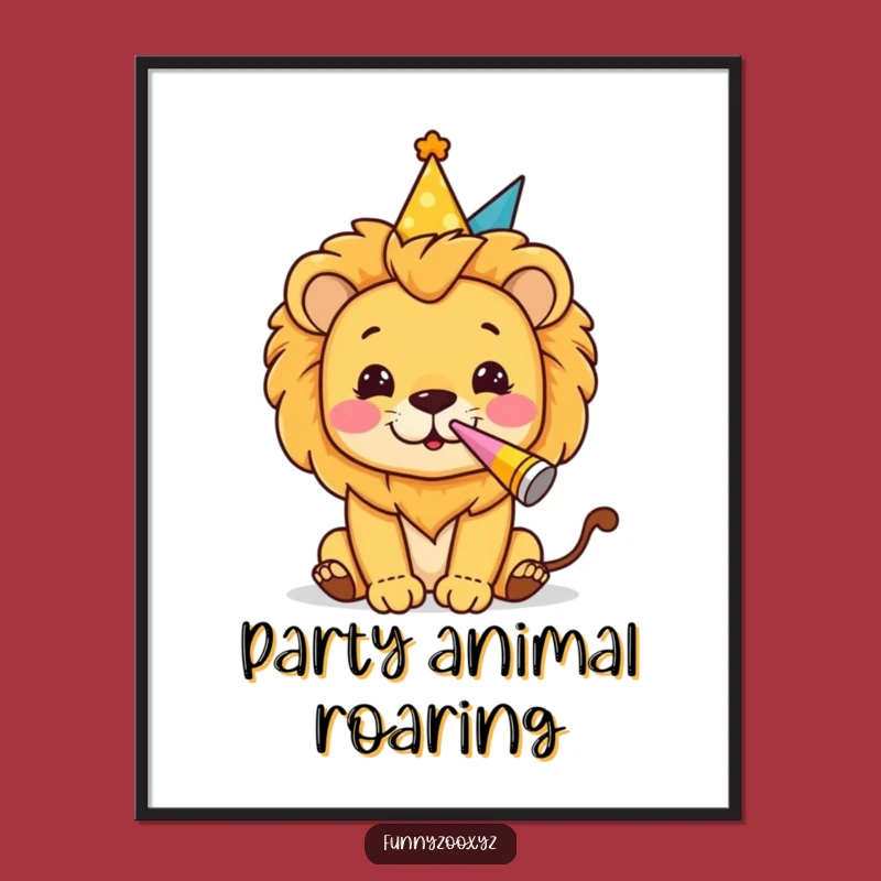 Funny Lion Party Poster: Celebrate in Style, The Ultimate Festive Gift!