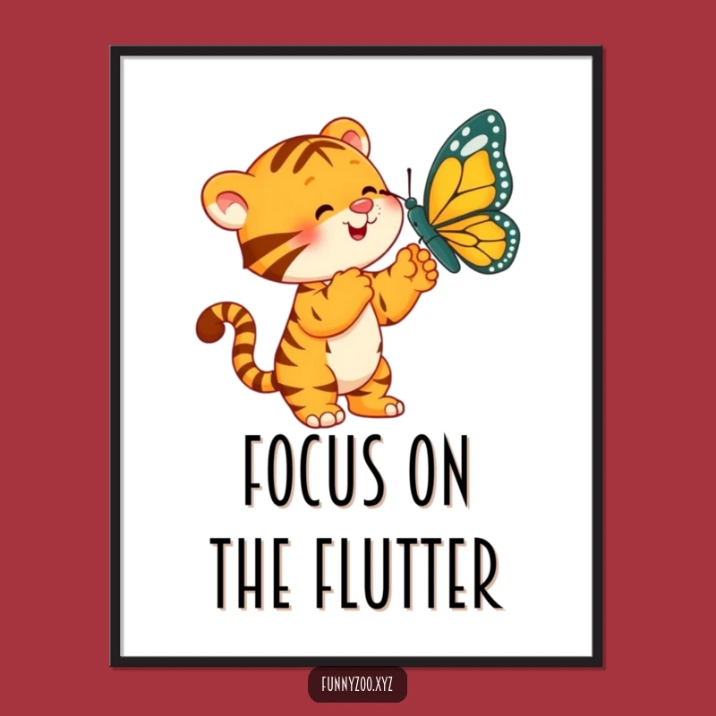 Funny Tiger Butterfly Poster: Bring Playful Energy to Your Walls!