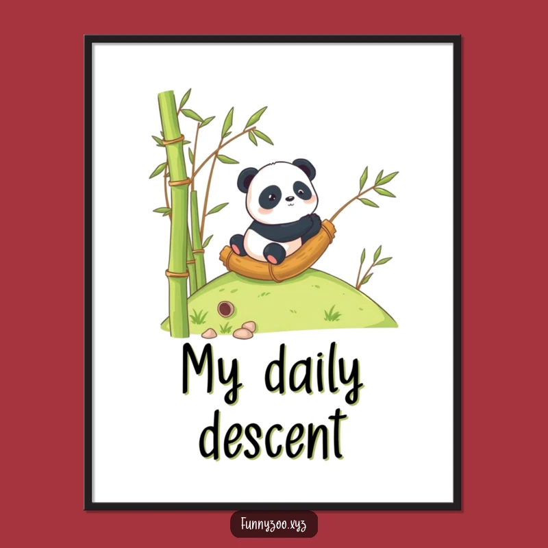 Funny Panda Bamboo Poster: Bring Rolling Fun to Your Walls!