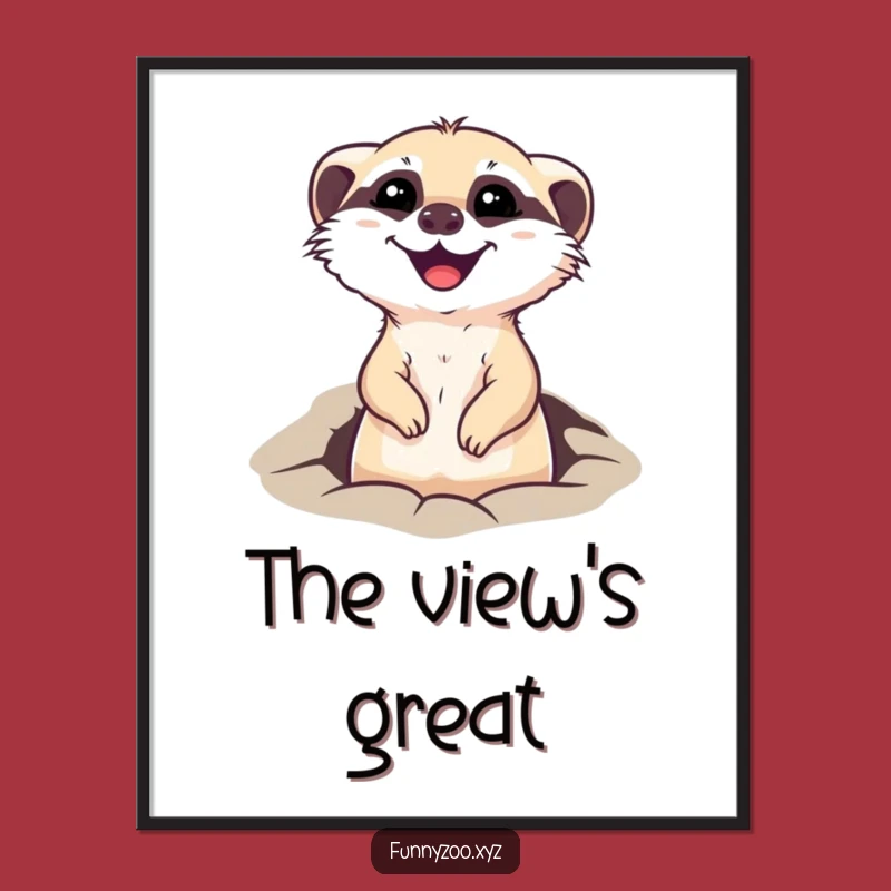 Funny Meerkat Poster: Bring Cheerful Curiosity to Your Walls!