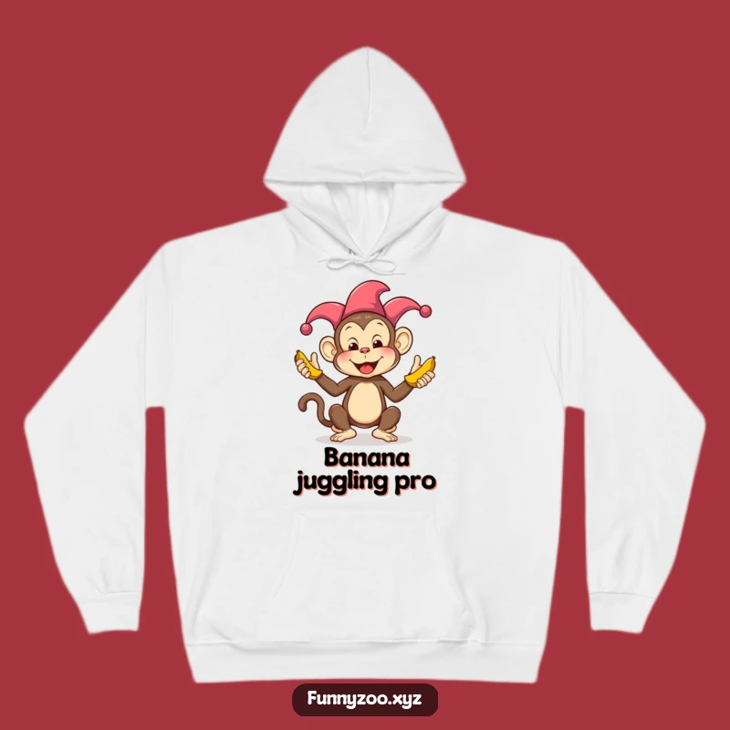 Funny Monkey Juggling Bananas Hoodie: Comfy Jester Character Sweatshirt for Gifts