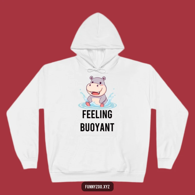 Cozy Funny Hippo Splash Hoodie: Warm & Humorous Water Character Comfort Gift