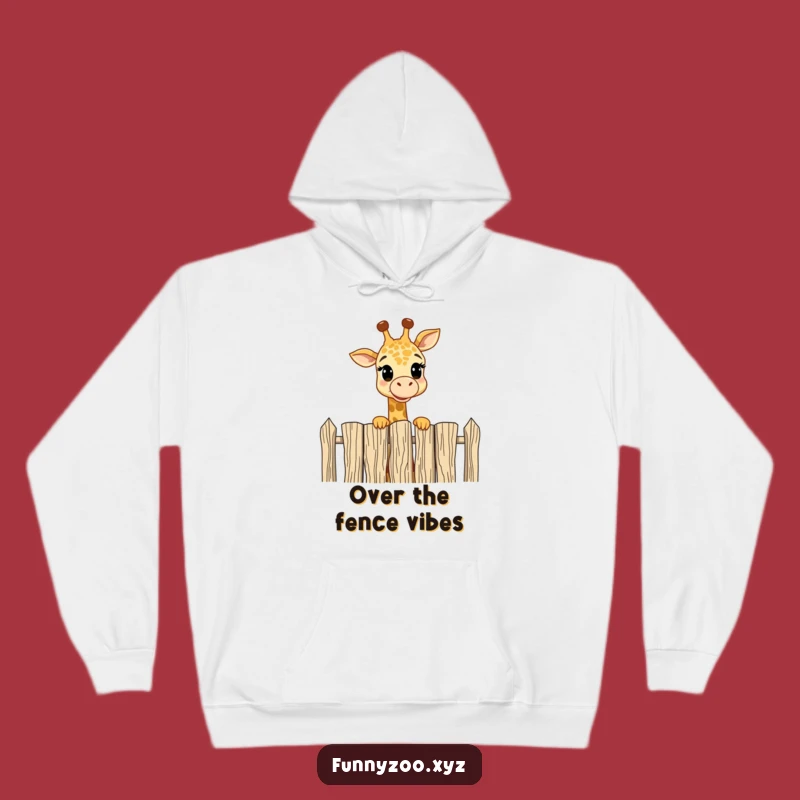 Funny Giraffe Fence Hoodie: Cozy Comfort & High-Level Amusement!