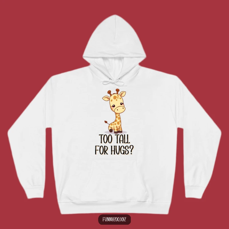 Funny Giraffe Greeting Hoodie, Cozy Playful Animal Sweatshirt, Perfect Funny Gift